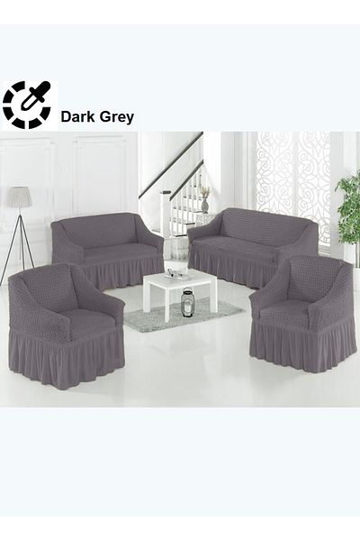 Evory Home Sofa Cover 4 Pieces Set of 7 Seater (3+2+1+1) Anti Wrinkle Slip Resistant Furniture Protector