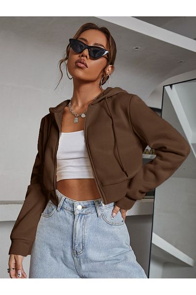 blackbonds crop unisex σκούρο καφέ φούτερ