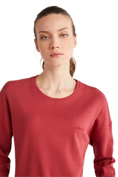 Catherine's Catherines Soft Textured 100% Cotton Fabric Cycling Collar Long Sleeve Women's Pjamas Suit