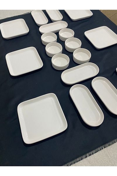 MTD SERAMİK White Luxury Breakfast Set 18 Items for 6