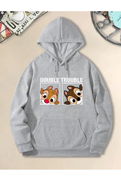 caddekombin Double Trouple Printed 2 Thread Raster Pocket Hooded Sweatshirt