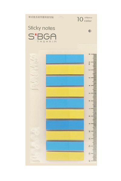 sibga tasarım Transparent Colored Post-It Note Paper - 200 Sheets Bookmark Sticker