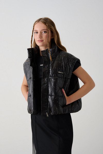 HAUSEkids Пухена жилетка Magic Premium за момичета 10-16 години с подплънки - черна