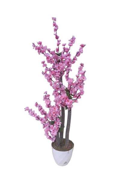 Cennet Home Pembe Bahardalı Ağacı 140cm 3 gövdeli salon balkon ev  için yapay...