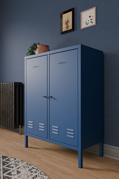 Machin-x Kilitli Kapaklı Modern Tasarım Dolap -  Pastel Renkli Metal Dolap (8...