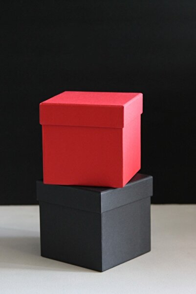 CHANZA HOME 2'li Küçük Hediye Kutusu Kalın Sert Kutu Siyah Kırmızı Takım Kutu...