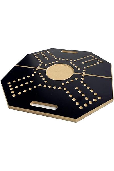 ALBADER , Foldable Jackaroo Wooden Board Game For 4 Players, Big-Size With Cards & 16 Marbles Fun