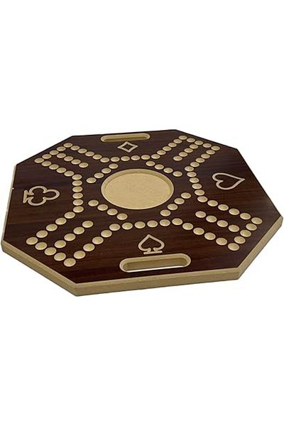 ALBADER , Jackaroo Wooden Board Game For 4 Players, Small-Size With 1 Deck Of Cards & 16 Marbles Fun