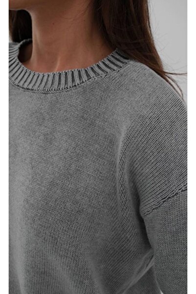 Butik La Lilyum, Pamuklu, Mavi Renkli Kadın Kazak - Yumuşak Ve Rahat, Şık Tasarım