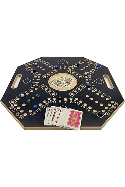 ALBADER Numbered Jackaroo Wooden Board Game Big-Size For 4 Players With Cards & Marbles