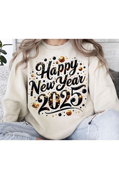 Texclusive Happy New Year 2025 Sweatshirt New Year Mother Father Kids Set