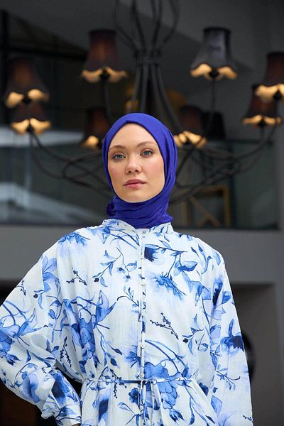 İpekhan Σάλι Voile με απλό σχέδιο Μωβ Μεταξωτό σάλι Voile - 9800-08