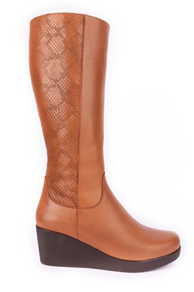 Elile Shoes Iç Astarı Gerçek Kürklü Deri Baldırı Geniş Kadın Çizme 35-41-42-43-44 Numara