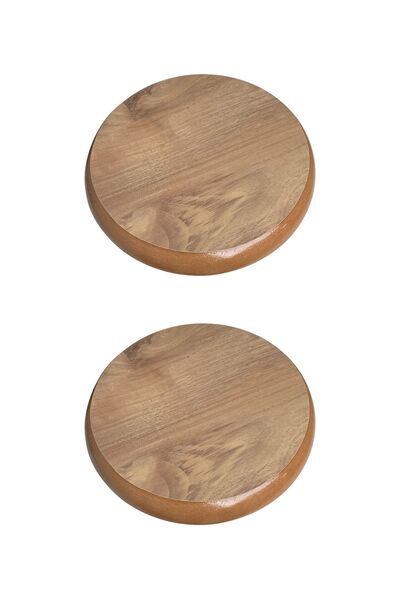 aksenbirstore Ahşap Tekerlekli Saksı Damacana Tüp Altlığı 30 Cm-2 Adet
