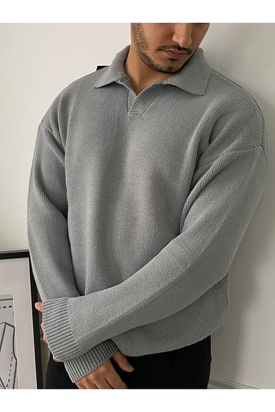 bonnline ПЛЕТЕН ПУЛОВЕР С ПОЛО ЯКА, ПРЕМИУМ И ОБЪРЗАН РАЗМЕР