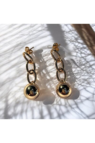 Top Sarkıt Gold Küpe
