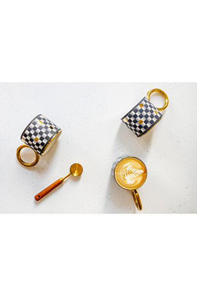 Genel Markalar HALKA KULPLU DAMALI KUPA 3 LÜ SET – Kahve & Çay Bardakları