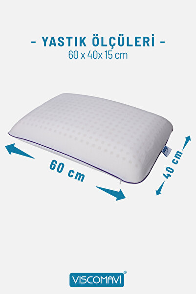 viscomavi CUNDA İKİ YÜZEYİ FARKLI SERTLİKTE ORTOPEDİK VISCO YASTIK 60X40X15 CM