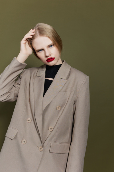 Saade Детско яке с джоб от норка, голям размер