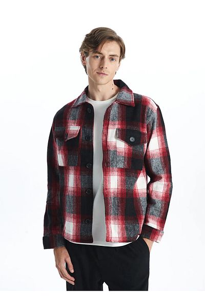 LC Waikiki Black Standard Fit Shirt Collar Men's Coat
