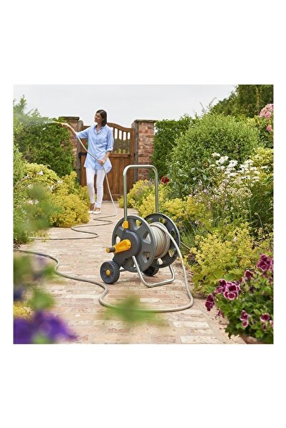Magnotto 40 Metre Makaralı Tekerli Hortum Tekerlekli Hortum Arabası Toplamalı Bahçe Sulama Hortumu Hozelock