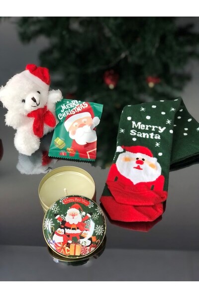 Masalsı Concept Yılbaşı Temalı Metal Kutu Mum, Çorap, Ayıcık Anahtarlık Yeni ...