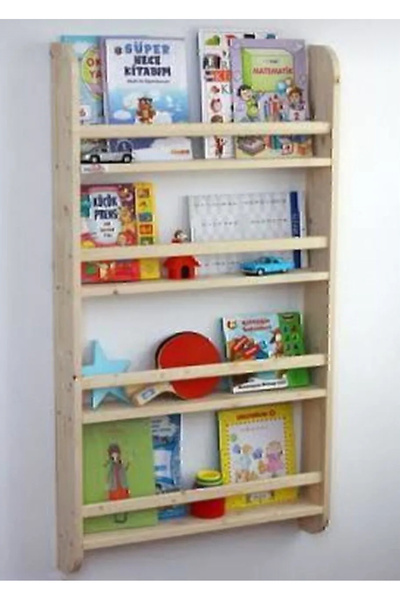 Montessori kitaplık ahşap kitaplık raf 50 cm