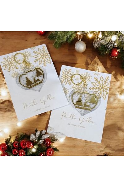 Masalsı Concept 2Pcs Christmas Gift New Year Themed Keychain