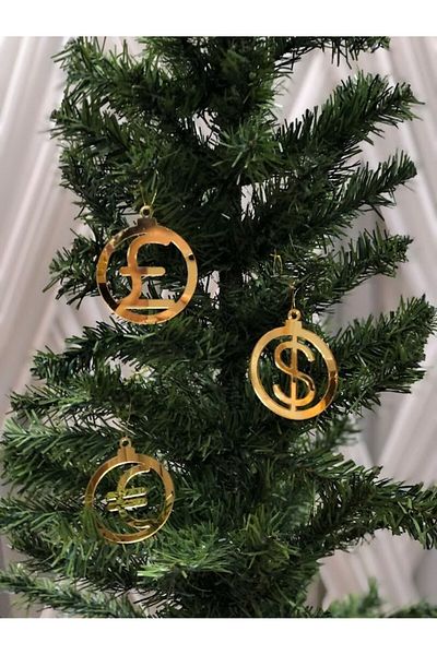 Masalsı Concept New Year's Pine Tree Ornament Euro Dollar Pound Let Everything Be Loose in the New Year