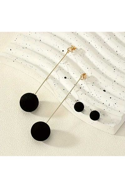 Bujiteri Black Velvet Ball Minimalist Earrings