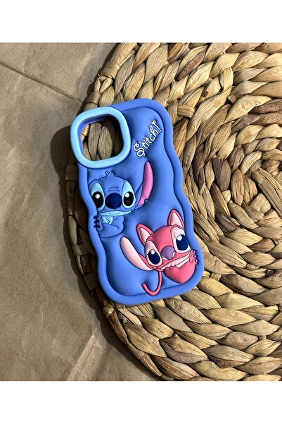 HYPERSOFT Iphone 15 Plus ve 14 Plus (6.7 inç) Uyumlu Sevimli Stitch Desenli Y...