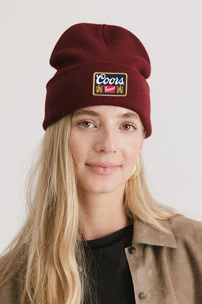 Pissos Coors Embroidery Beanie Winter Fold Unisex Trend Knit Hat
