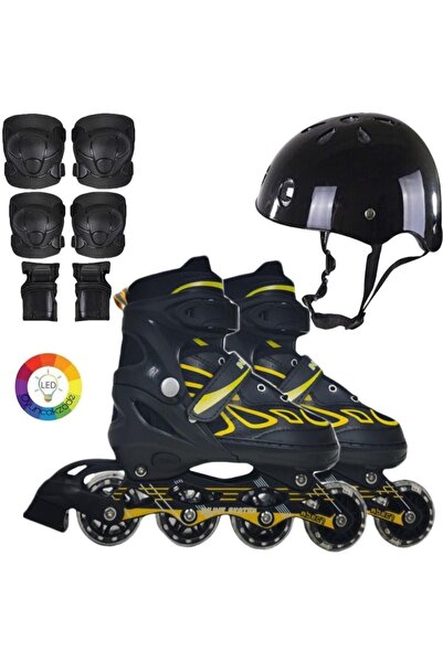 Oyuncakhane Işıklı Teker Ayarlanabilir Çocuk Alıştırma Paten 2 Fonksiyon Kask...