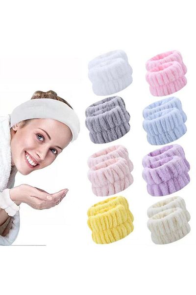 MEŞELİ TEKSTİL 2Pcs Extra Soft Water Absorbing Towel Wrist - Face Washing Armband Sportsman Spa Wristband