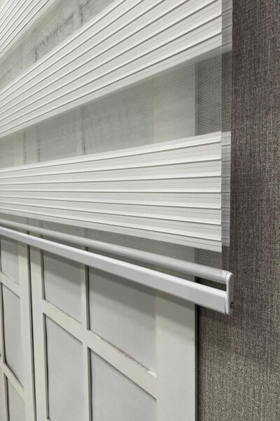 Genel Markalar Zebra Stor Perde Geniş Plise Güneşlik Perde Beyaz