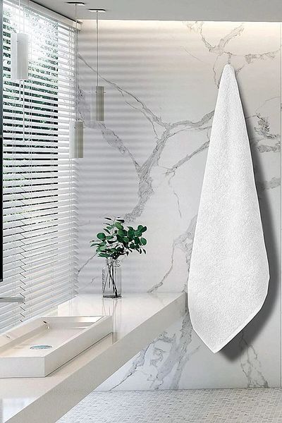 Seda Home Art 70X140 cm White Bath Towel - 490 Gr 100% Cotton, Daily Use for Hotel and Home