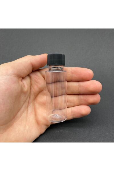 makrobay 30 Cc Plastik Şişe - Siyah Kapaklı - 30 Ml Kapaklı Pet Şişe 10 Adet