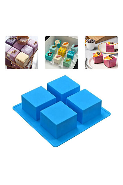 Eminonutoptanci مجموعة قوالب سيليكون مكونة من 4 قطع - حجر صابون مربع ومسحوق و...
