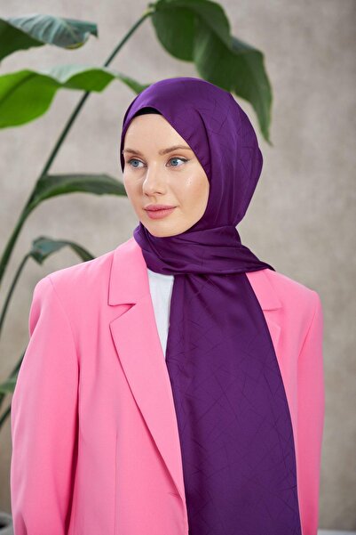 İpekhan Σχέδιο Line Leola Μεταξένιο Ζακάρ Σάλι Plum 9009-16