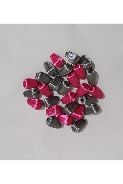 Armut Oyası Boncuğu (Paket 100 adet) Pembe ,Gri Renkler