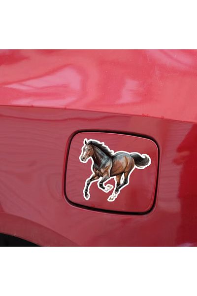 TSC Running Horse Sticker Paste 2 Pieces 13 cm for Front Tank Cover