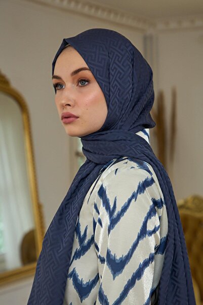 İpekhan Silky Jacquard Purple 9017-10 - Summer Sparkle Collection Shawl Eggplant