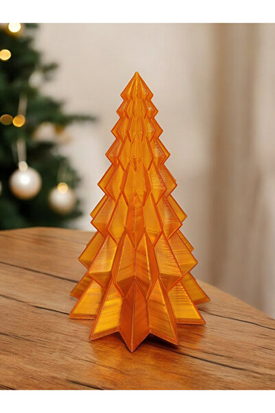 Maflen Yılbaşı Süsü Noel Çam Ağacı Dekoratif Obje Transparan Turuncu 16 Cm