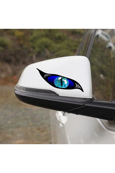 TSC 2 bucăți 13 cm autocolant pentru oglindă laterală pentru mașină de culoare albastră