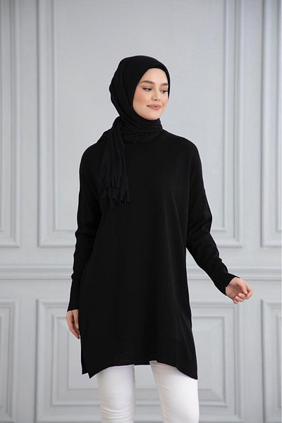 Gülce moda Μέγεθος 38/46 Thin Mercerized Oversize Casual Πλεκτό Τούνικ
