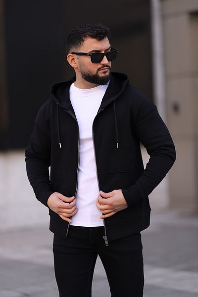 Newtime Ανδρικό φούτερ με φερμουάρ με κουκούλα, φλις
