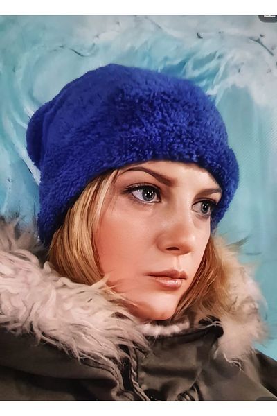 Neweste Зимна плюшена шапка - за мъже и жени, шапка с детайл от въже на гърба, използва се и като предпазител за врата