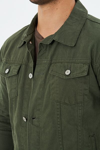 Oyga Ανδρικό μπουφάν Khaki Slim Fit