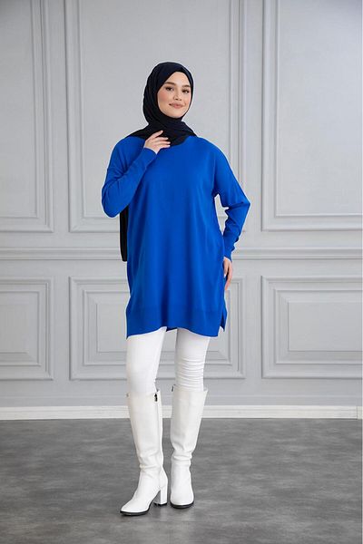 Gülce moda TUNICĂ DE tricotaje LĂSATE OVERSIZE MERSERIZATĂ SUBȚIRE