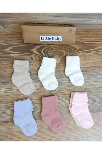 Little Baby 6 Pairs Boxed Baby Socks 0-6 Months Newborn Newborn